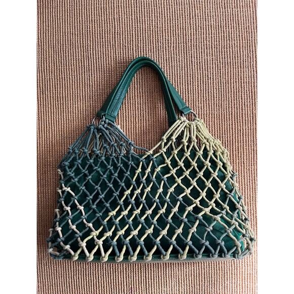Marc Jacobs Handbags - Vintage Marc Jacobs Green Ombre Macrame Netting Roping Braided Leather Handbog